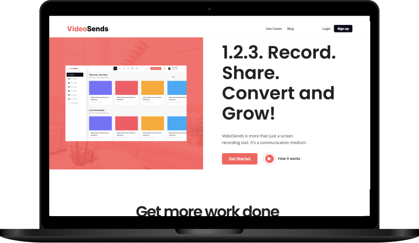 videosends landing page